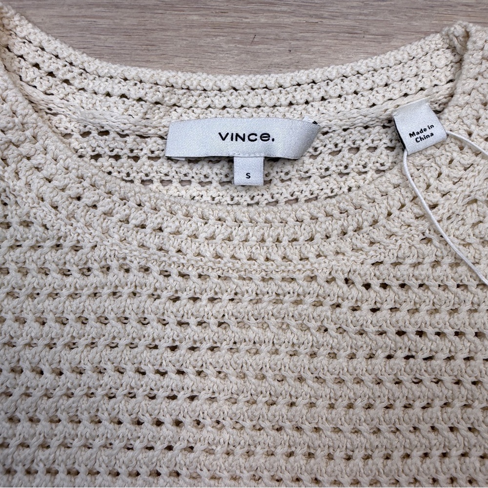 Vince Short Sleeve Crochet Top - Picture 3 of 8